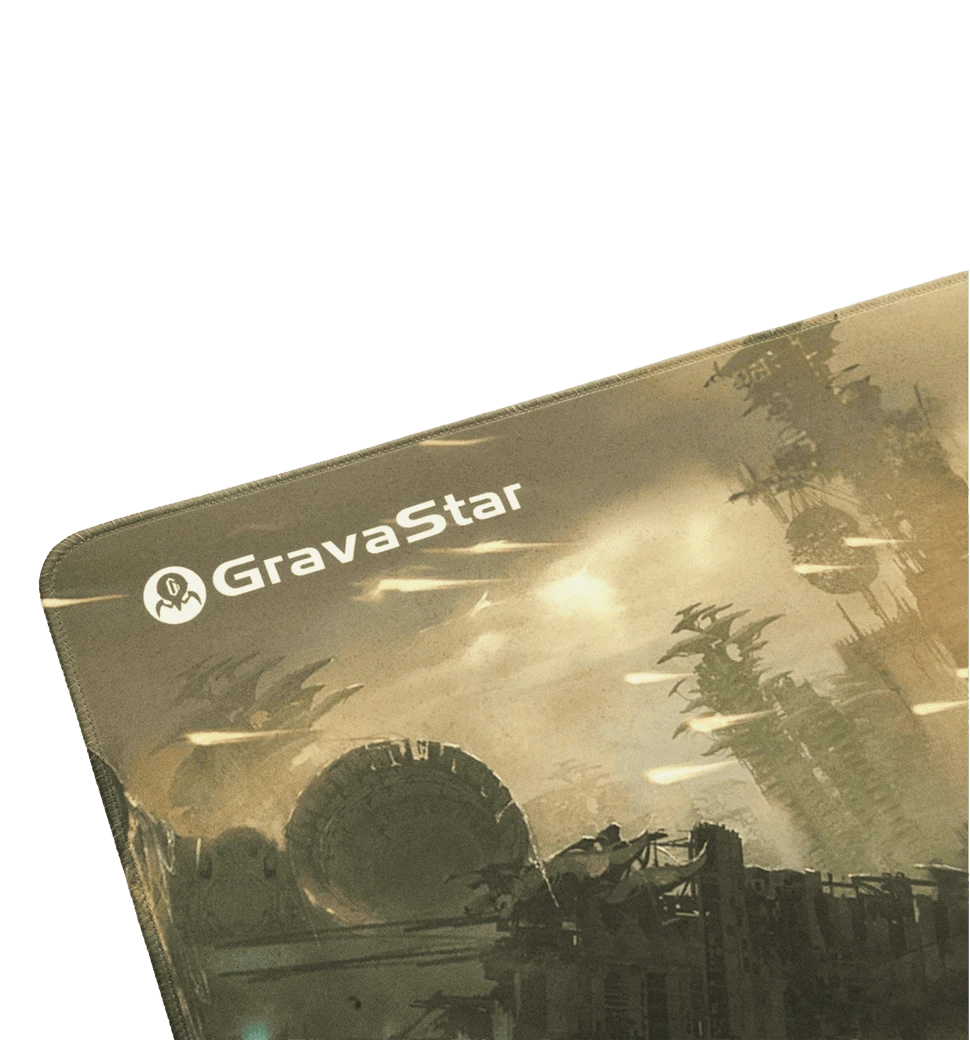 Ігрова поверхня GravaStar SHARK XL (900х450х3мм) чорний  передній вид