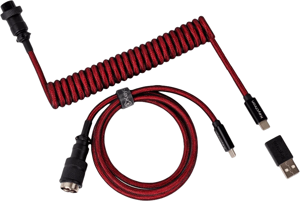 Кабель Type-A/Type-C Keychron Premium Coiled Aviator Cable-Straight Red головне фото