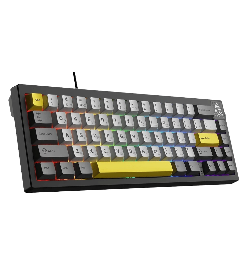Клавіатура Ajazz AK650 Moon Yellow Switch Black USB-C (AK650-MY-GWY) боковий вид