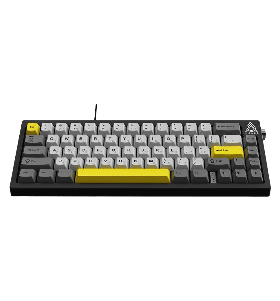 Клавіатура Ajazz AK650 Moon Yellow Switch Black USB-C (AK650-MY-GWY) передній вид