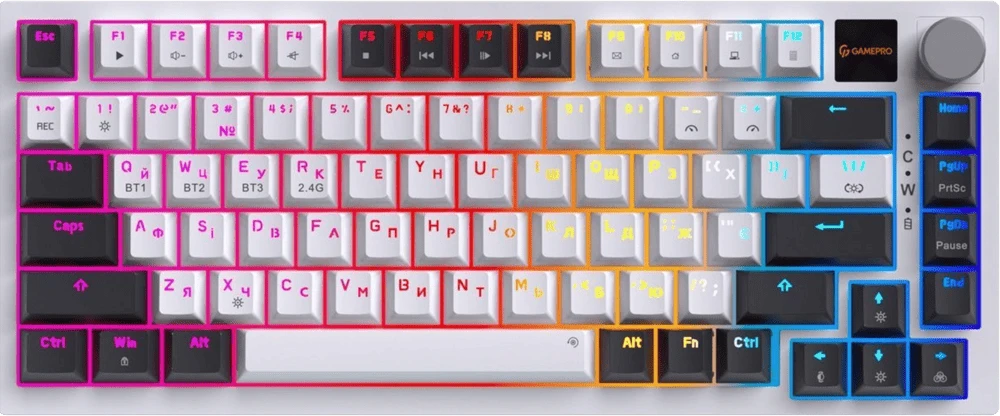 Клавіатура бездротова GamePro Asgard Valhalla Pro QLAB Sakura Switch White With Display (MK160-W-D-QS-PRO) головне фото