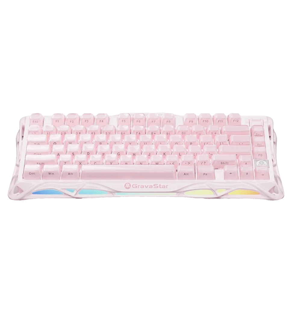 Клавіатура механічна GravaStar Mercury K1 80keys Kailh Cheery Pink EN/UKR Sakura Pink 3