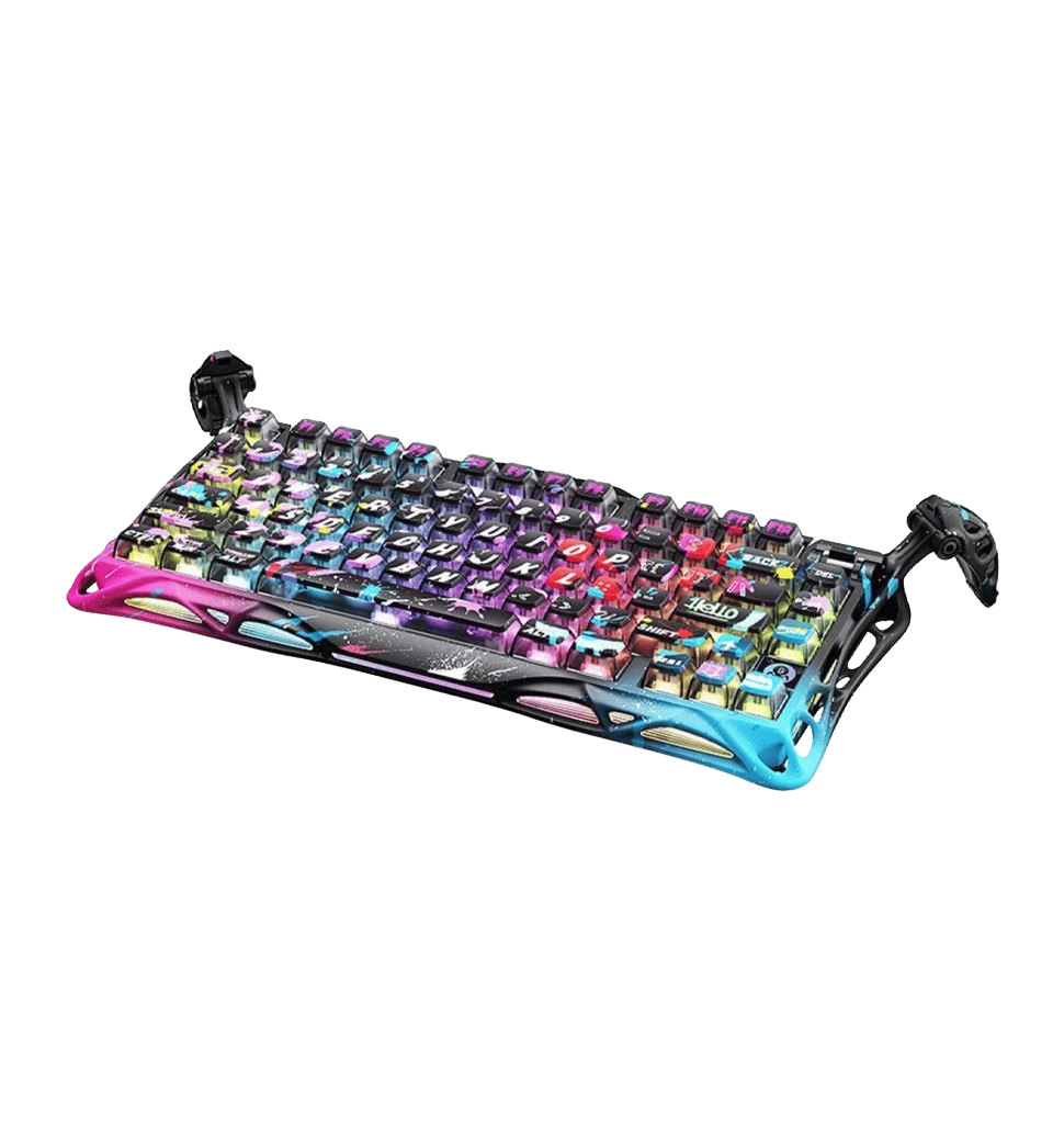 Клавіатура механічна GravaStar Mercury V75 Pro 80keys Magnetic Jade Gaming 8K USB-A RGB Neon Graffiti 3