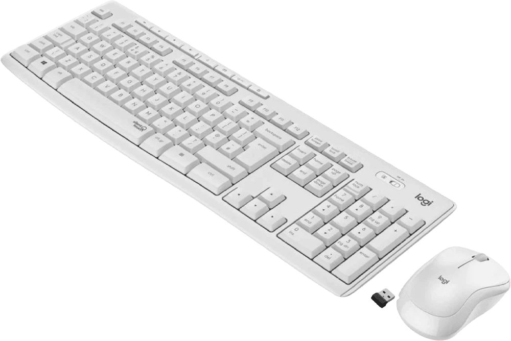 Комплект LOGITECH MK295 Silent Wireless Combo - Off White боковий