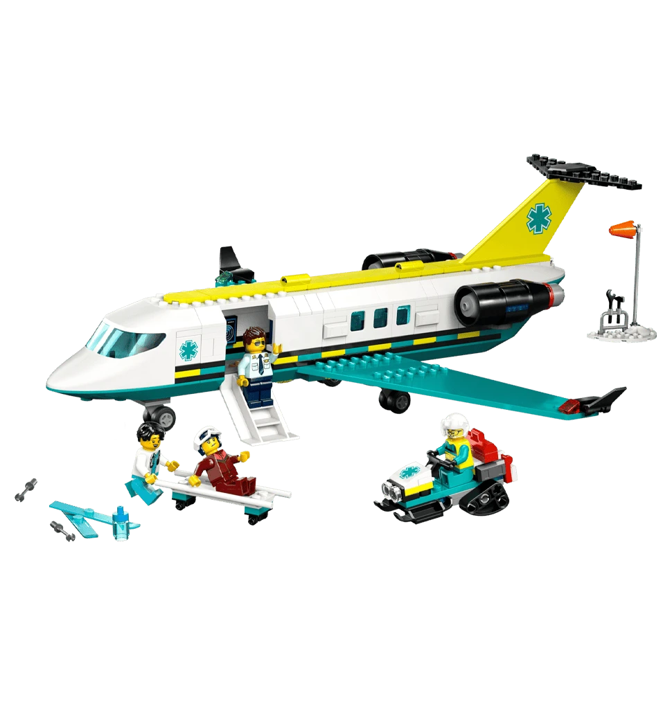 Конструктор LEGO City Літак швидкої медичної допомоги передній вид