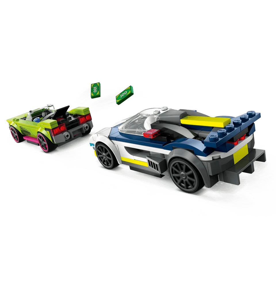 Конструктор LEGO City Переслідування маслкара на поліцейському автомобілі боковий вид