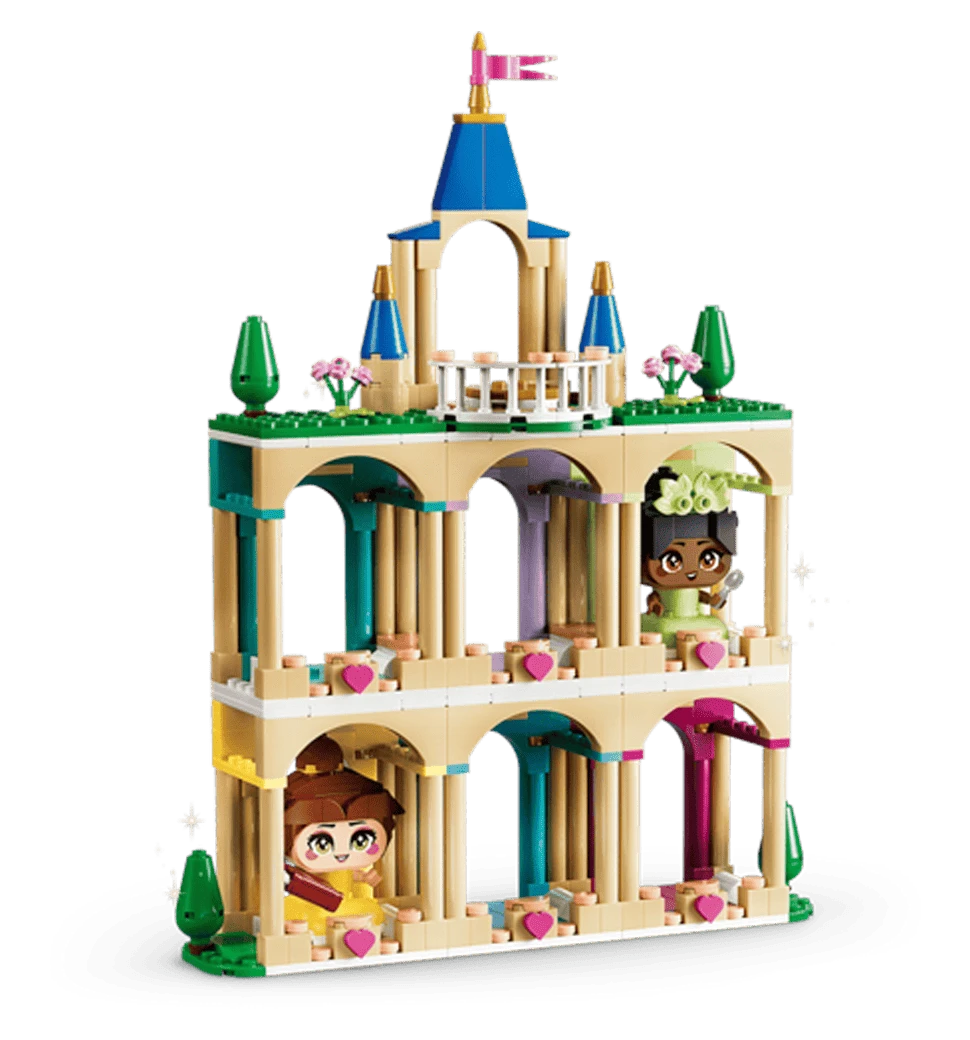 Конструктор LEGO Disney Princess Мініпринцеси Бель і Тіана з замком боковий вид