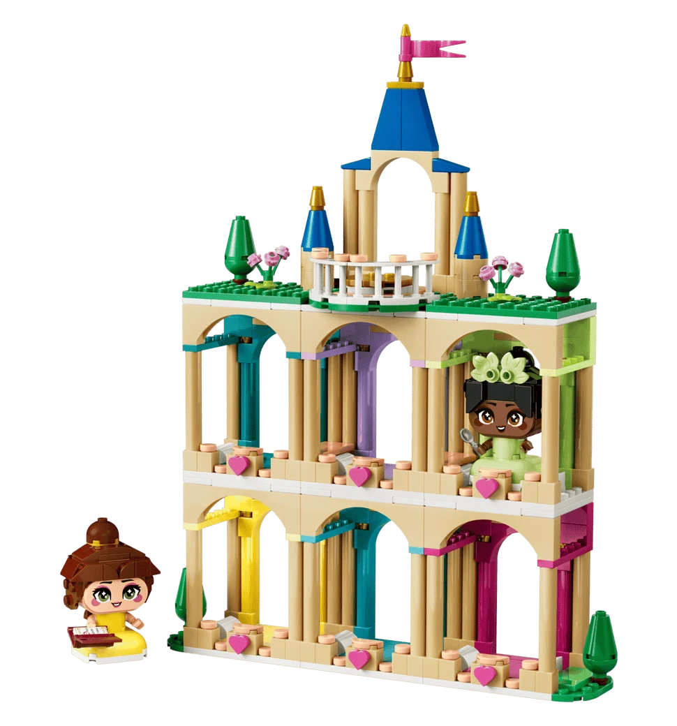 Конструктор LEGO Disney Princess Мініпринцеси Бель і Тіана з замком передній вид