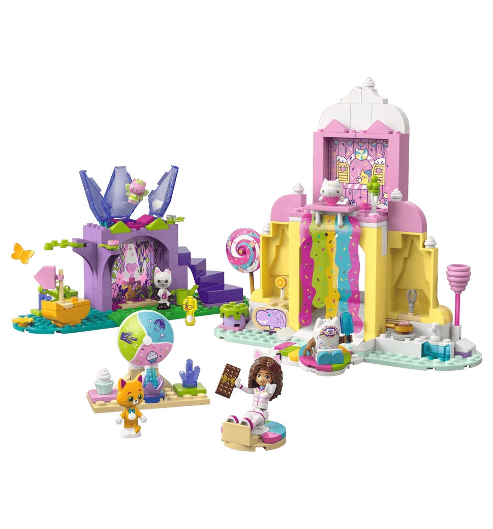 Конструктор LEGO Gabby's Dollhouse Гора солодощів і сад Кітті передній вид