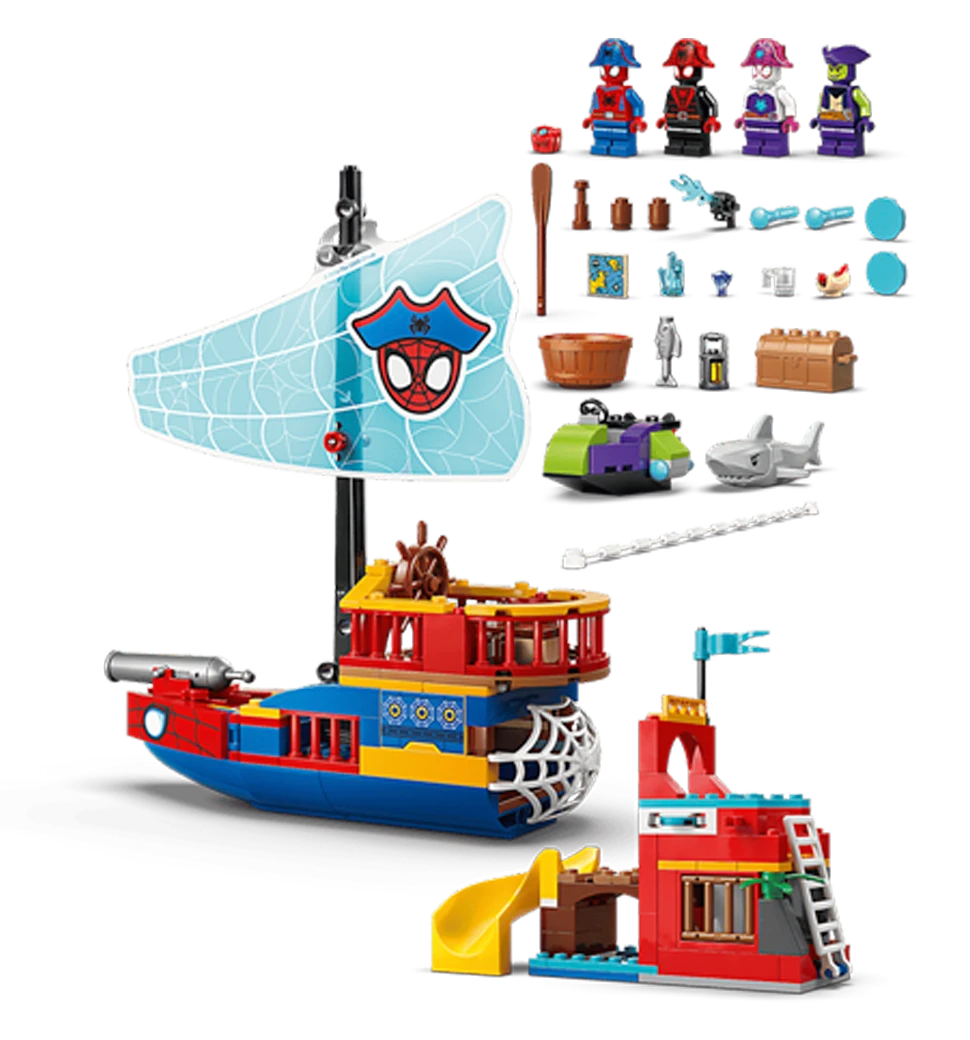 Конструктор LEGO Spidey Піратський корабель команди Павука боковий вид