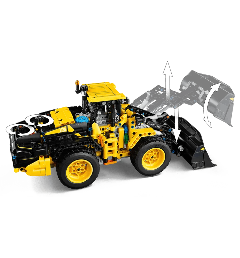 LEGO Technic Колісний навантажувач Volvo L120 Electric (42209) (коробка погана) фото збоку