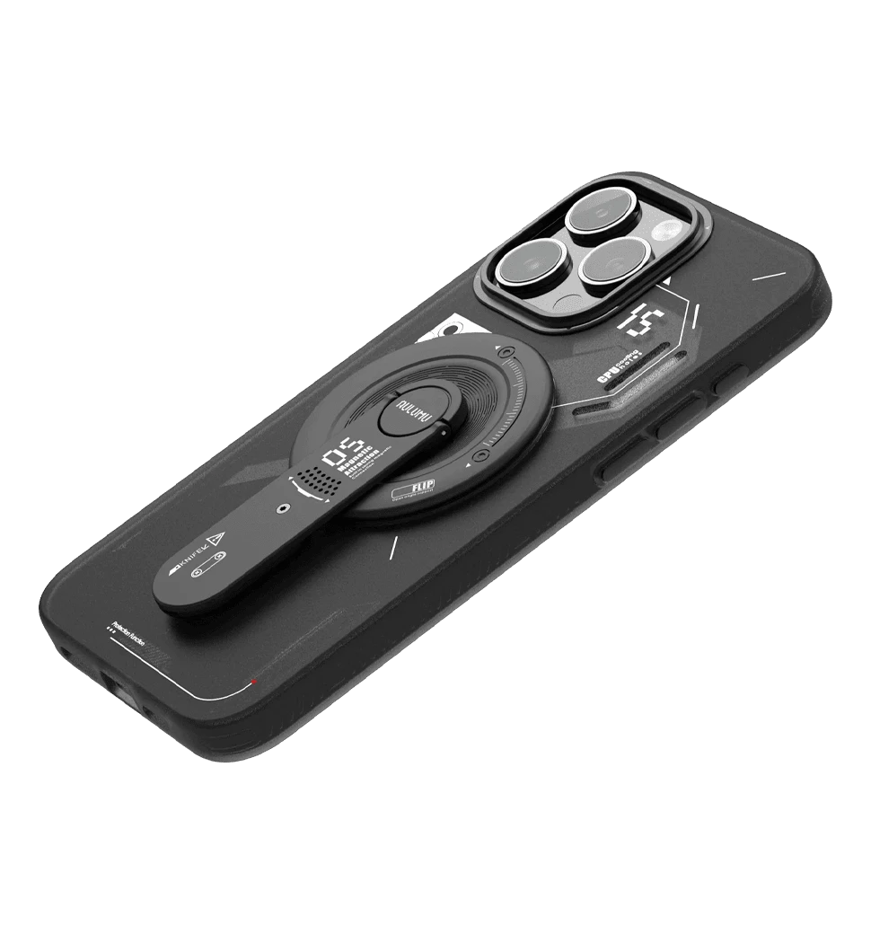 Магнітна підставка AULUMU G05 MagSafe Kickstand Black вид із смартфоном