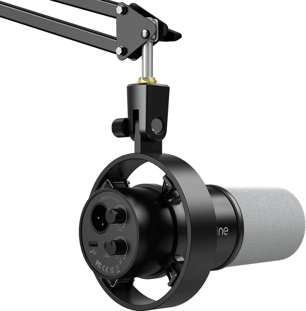 Мікрофон динамічний Fifine K688CT USB/XLR Black боковий вид