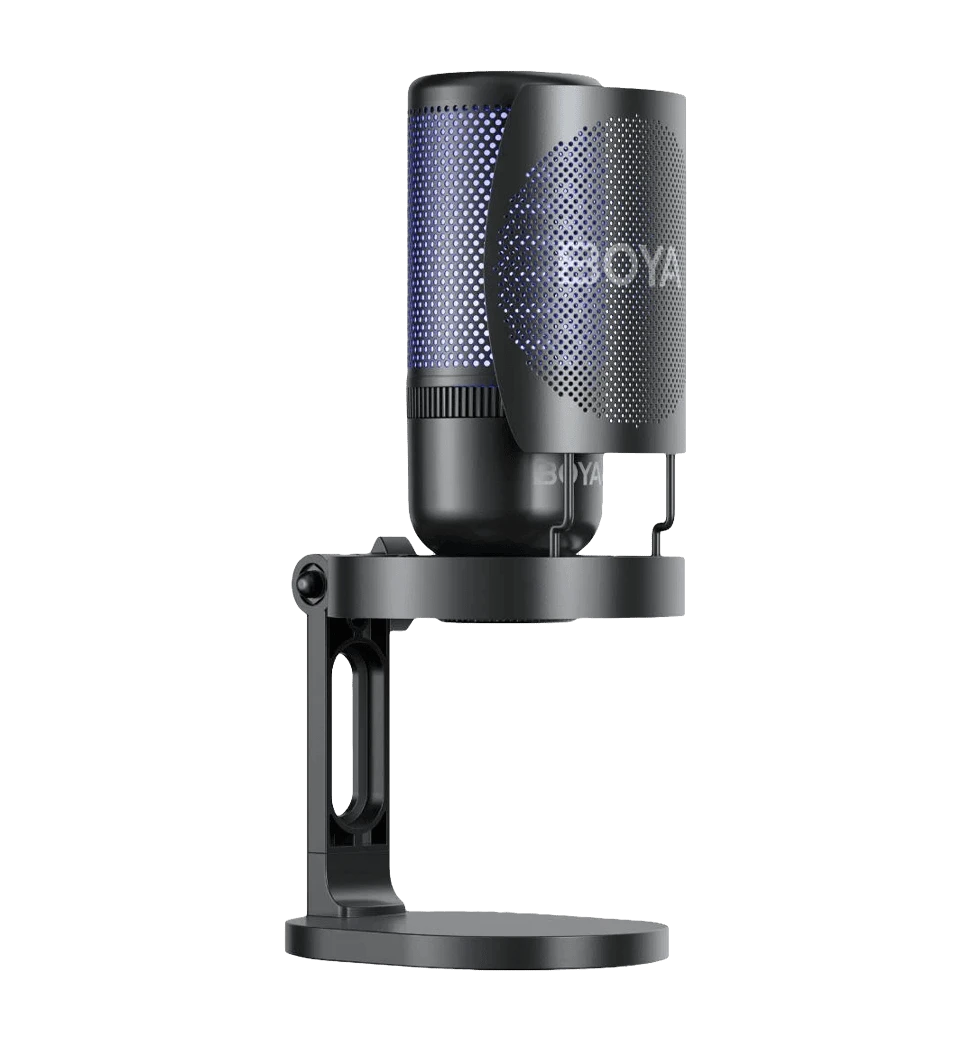 Мікрофон конденсаторний BOYA K3-02 RGB Black боковий правий вид