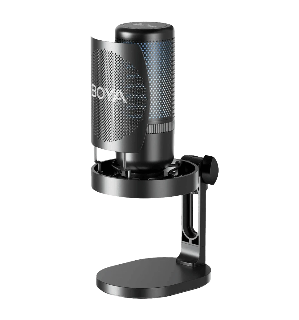 Мікрофон конденсаторний BOYA K3-02 RGB Black боковий лівий вид
