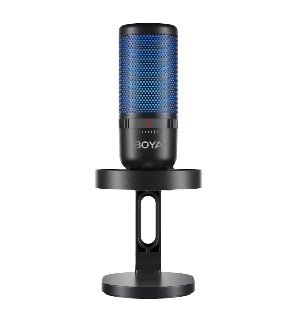 Мікрофон конденсаторний BOYA K3-02 RGB Black вигляд спереду