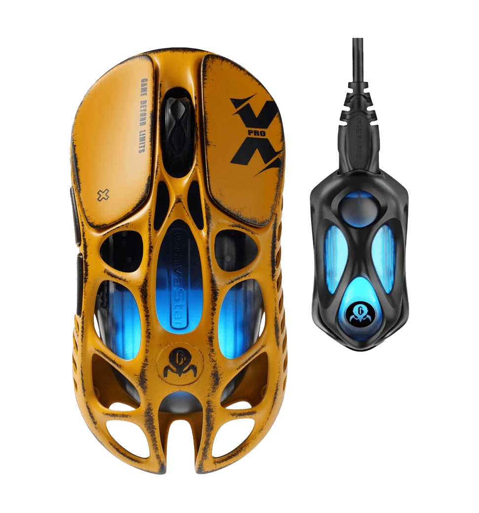 Миша GravaStar Mercury X Pro 8K -A RGB Battle-Worn Yellow 2