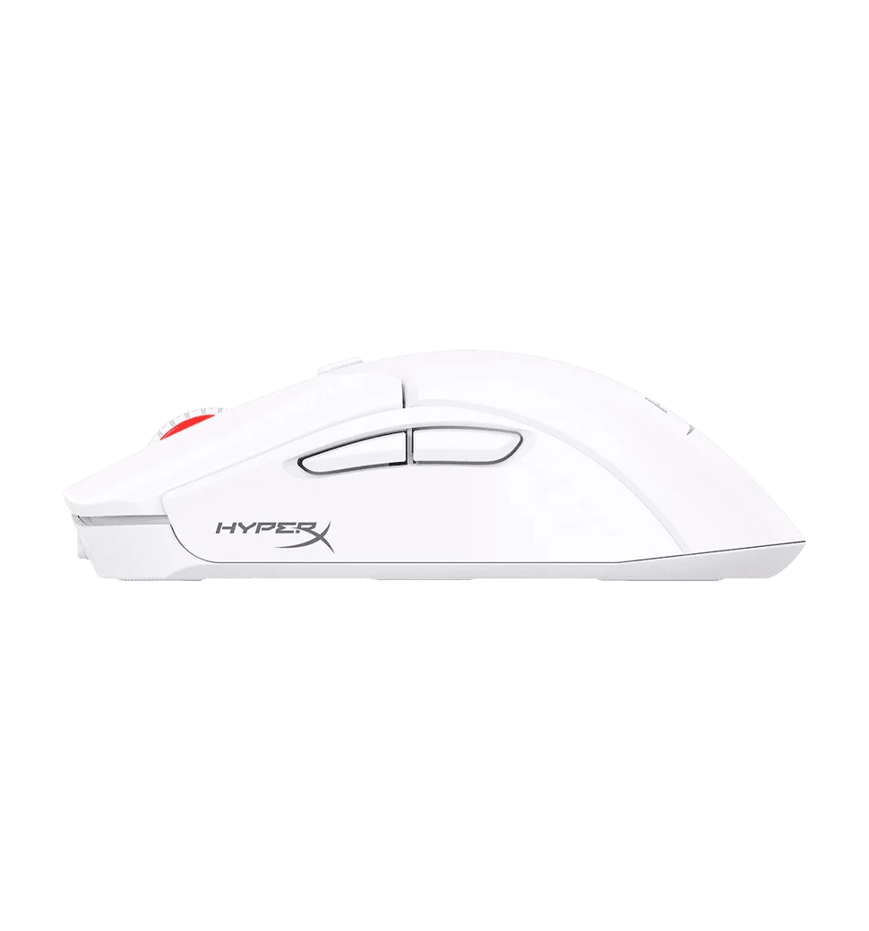 Миша HyperX Pulsefire Haste 2 mini, RGB, USB-A/WL/BT, білий вид бічна грань