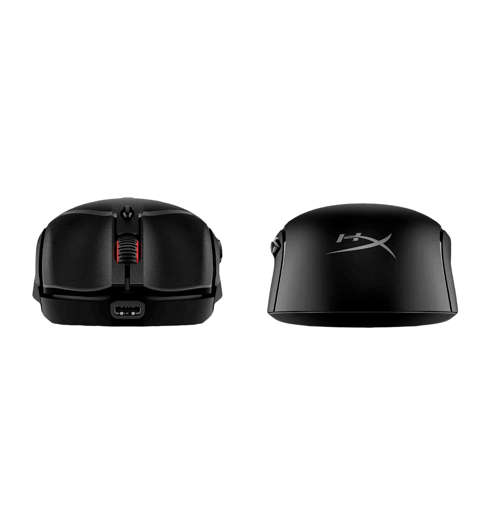 Миша HyperX Pulsefire Haste 2 mini, RGB, USB-A/WL/BT, чорний передній і задній вид