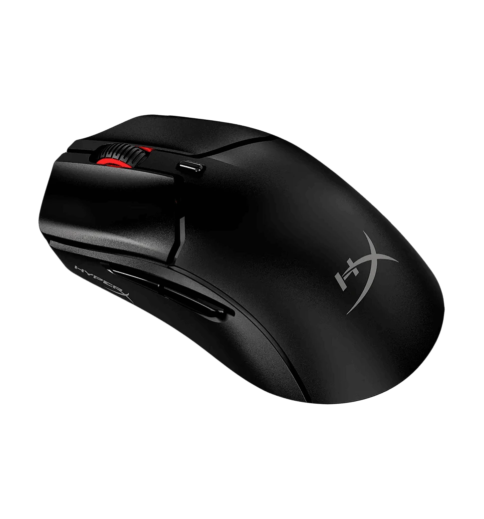 Миша HyperX Pulsefire Haste 2 mini, RGB, USB-A/WL/BT, чорний вид під кутом