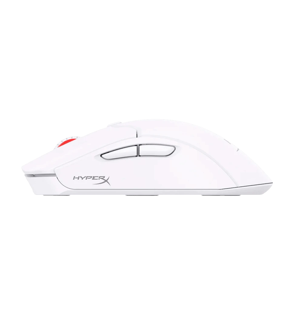 Миша HyperX Pulsefire Haste 2, RGB, USB-A/WL/BT, білий вид бічна грань