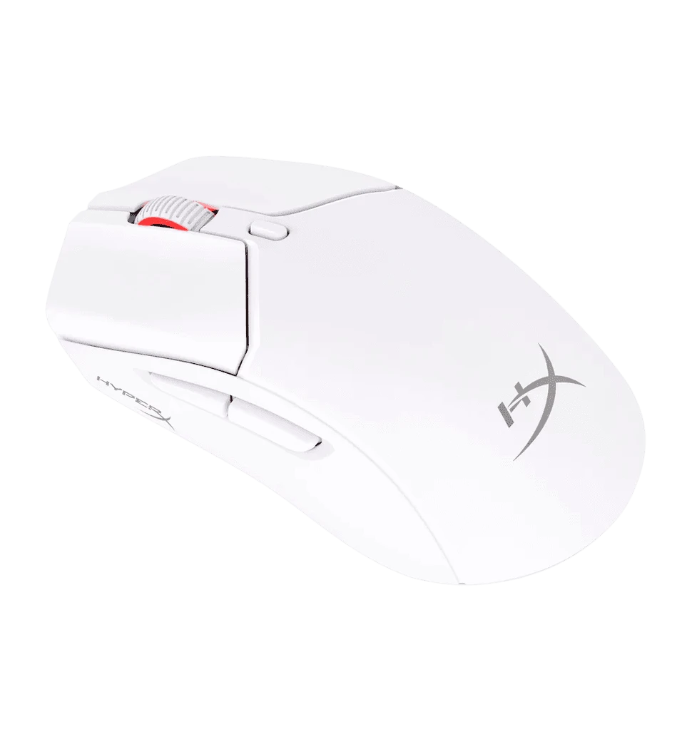 Миша HyperX Pulsefire Haste 2, RGB, USB-A/WL/BT, білий вид під кутом