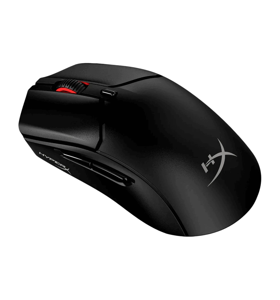 Миша HyperX Pulsefire Haste 2, RGB, USB-A/WL/BT, чорний вид миші під кутом
