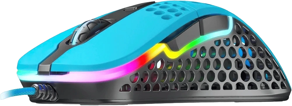Миша Xtrfy M4, USB-A, RGB, Miami Blue передній