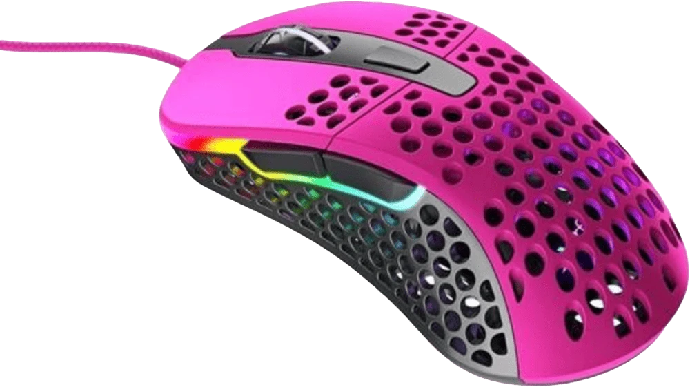 Миша Xtrfy M4, USB-A, RGB, рожевий боковий