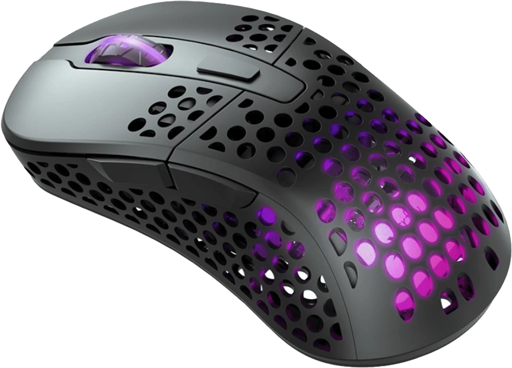 Миша Xtrfy M4, WL/USB-A, RGB, чорний боковий
