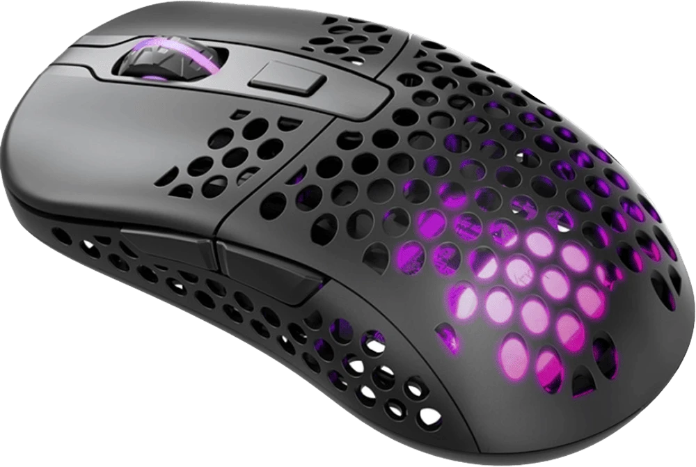 Миша Xtrfy M42, WL/USB-A, RGB, чорний боковий