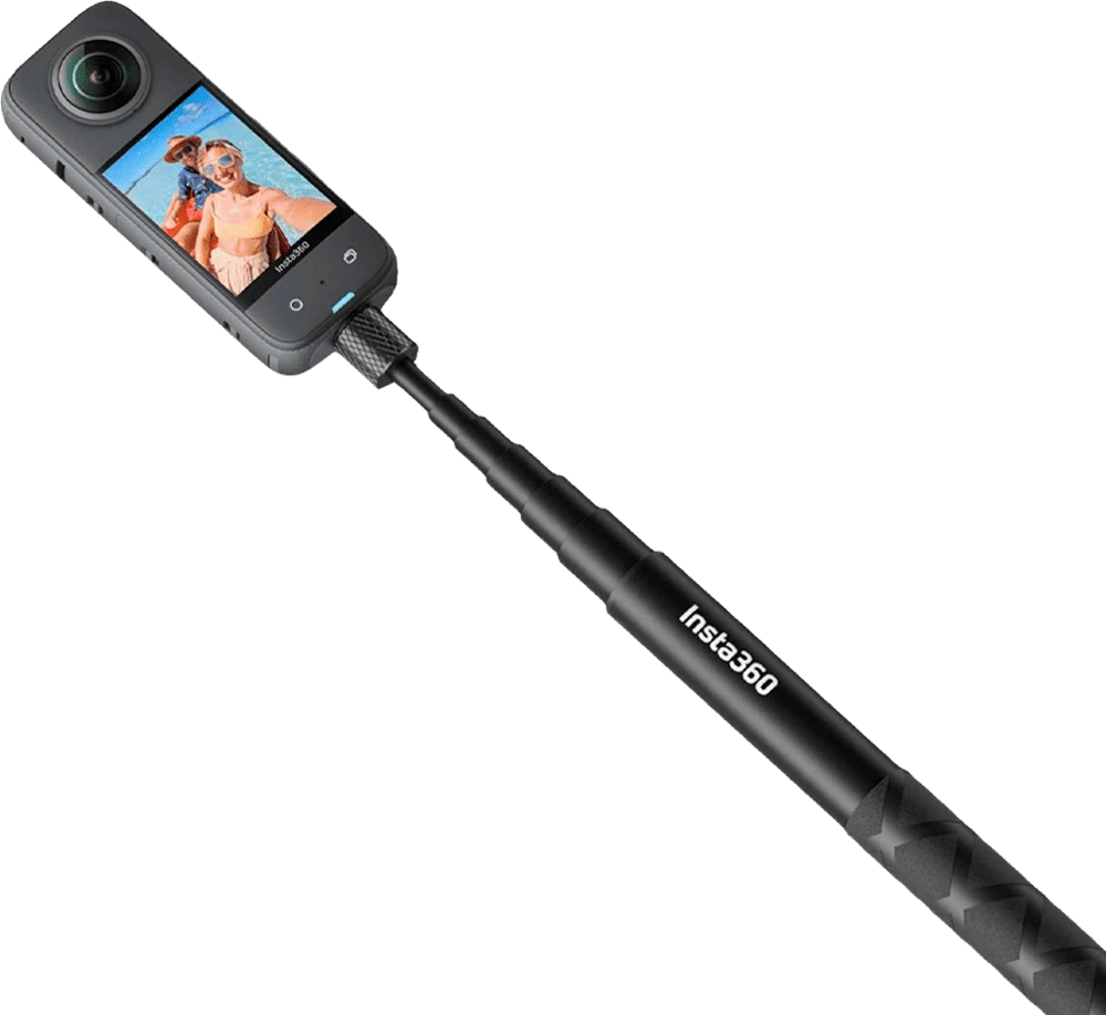 Монопод для екшн-камери Insta360 Invisible Selfie Stick 114cm (CINSAAVF) вид із камерою