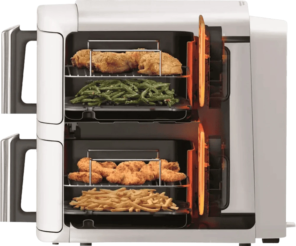 Мультипіч Ninja Double Stack XL 2-Level Air Fryer 9,5 л SL400EUWH демонстрація приготованих страв