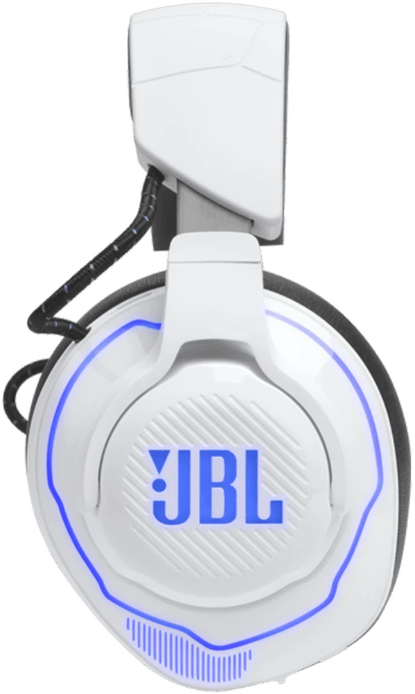 Навушники JBL Quantum 910P Console Wireless (JBLQ910PWLWHTBLU) фото збоку