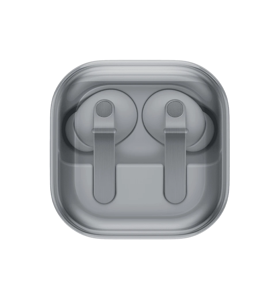 Навушники Samsung Galaxy Buds4 Pro White (SM-R640NZWASEK) вид звурху із закритим кейсом