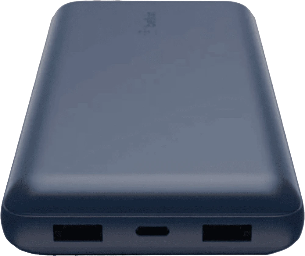 Павербанк Belkin 20000мА·год 15Вт, 2хUSB-A/USB-C, блакитний вид горизонтально під кутом