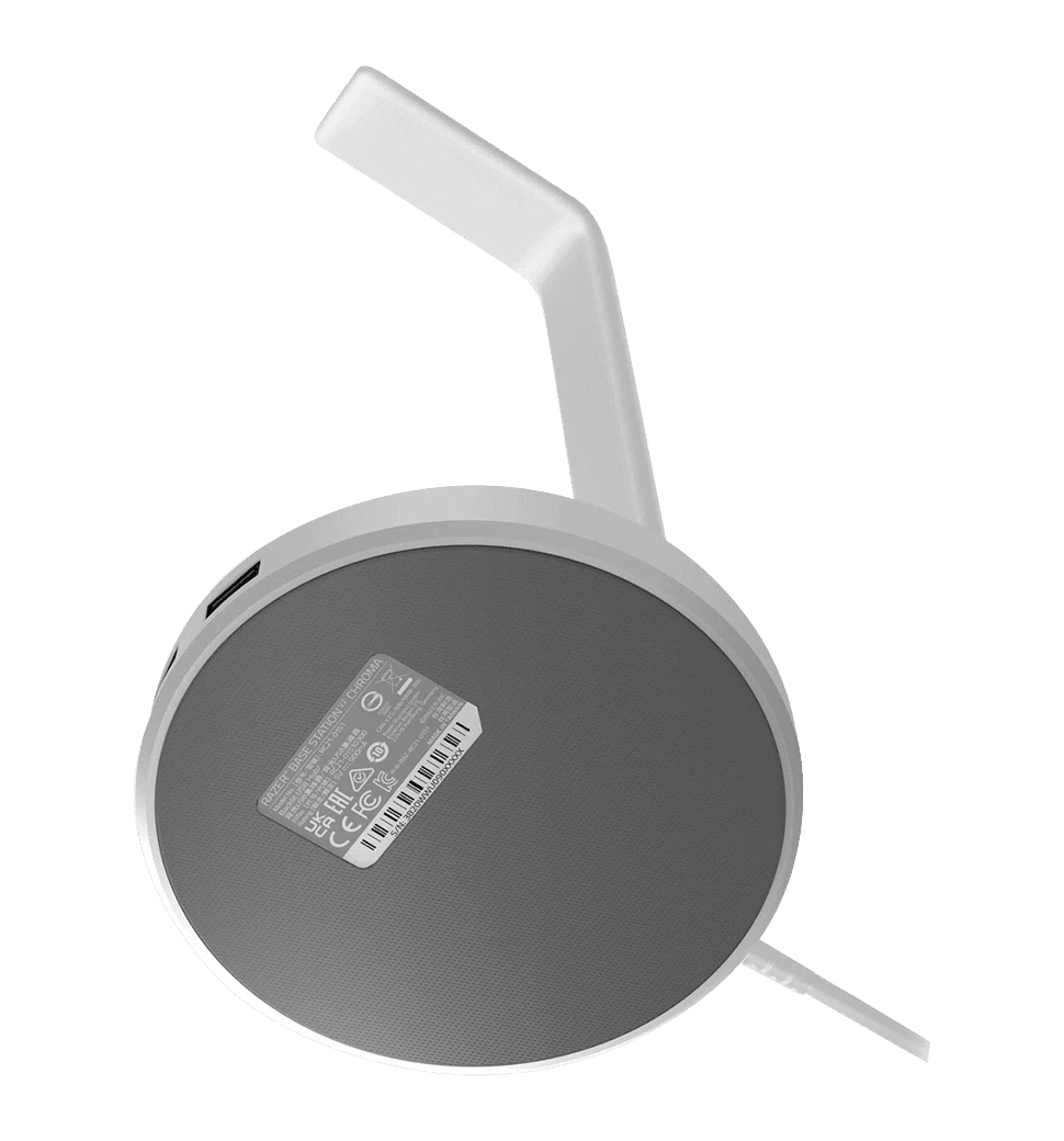 Підставка для навушників Razer Base Station V2 Chroma Mercury (RC21-01510300-R3M1) вид ззаду підставки