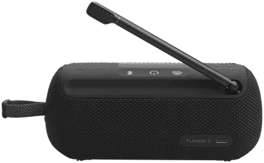 Портативний радіоприймач JBL Tuner 3 Black (JBLTUNER3BLK) вид зверху