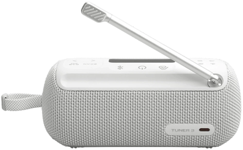 Портативний радіоприймач JBL Tuner 3 White (JBLTUNER3WHT) вид ззаду