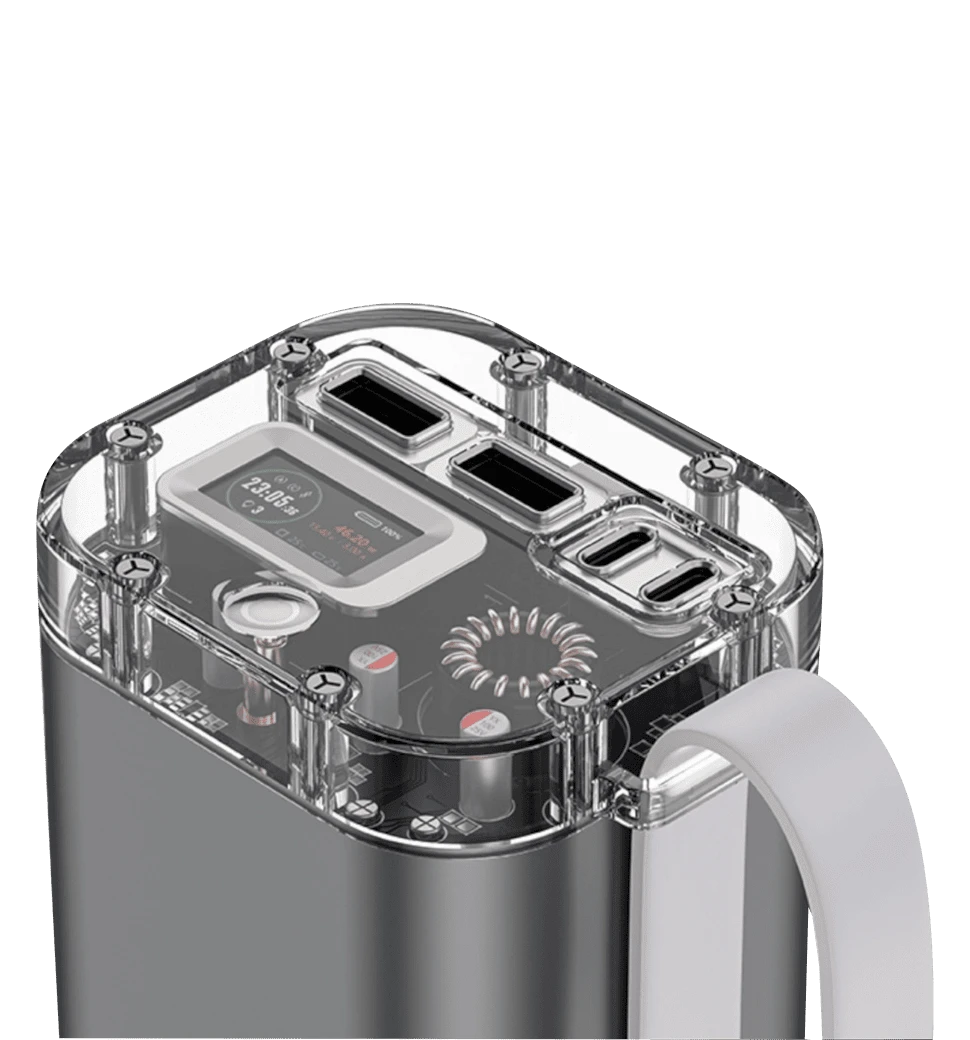 Повербанк для ноутбуку Remzona Exover 40X, 40000 mAh, 100W (PB40X100L-02BK) вид зверху