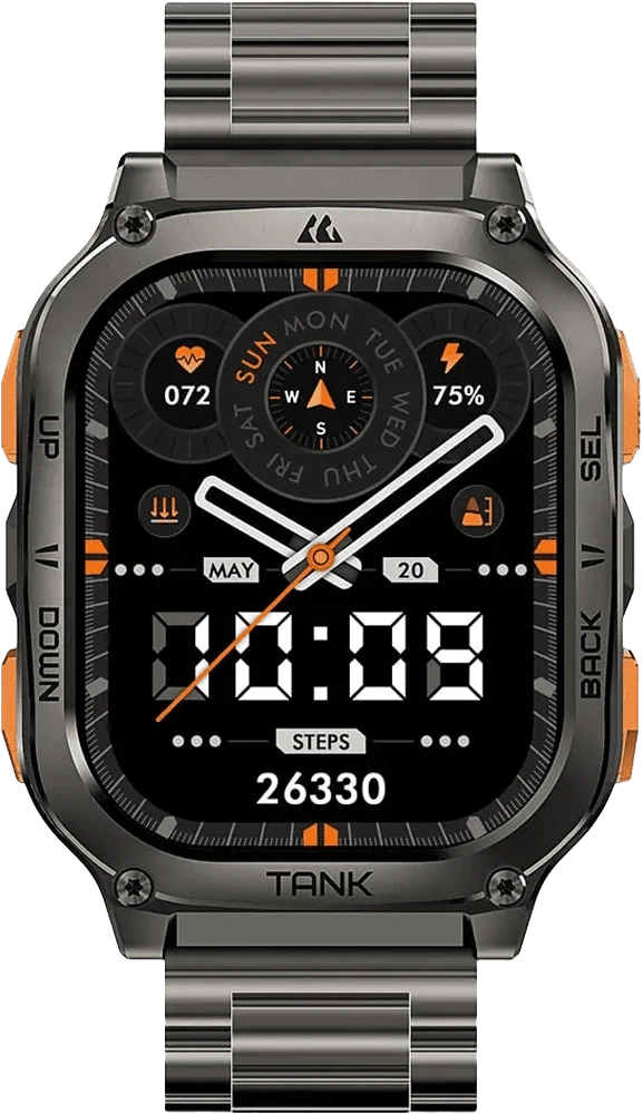 Розумний годинник KOSPET TANK M3 ULTRA SE BLK фото дисплею