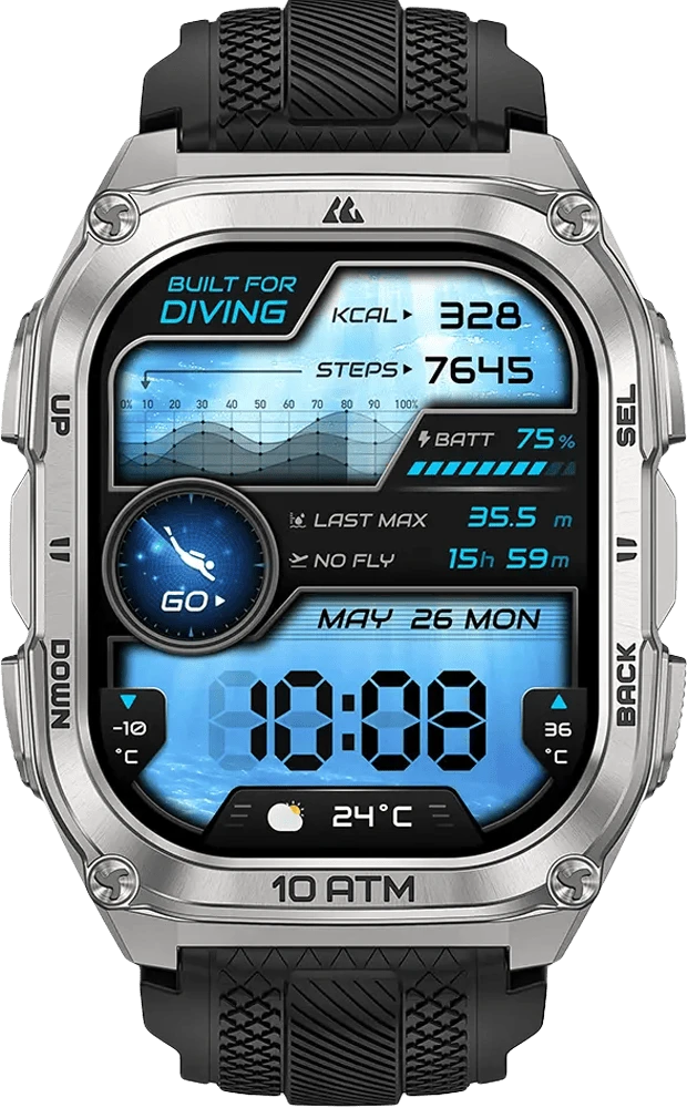 Розумний годинник KOSPET TANK M4 SILVER фото дисплею