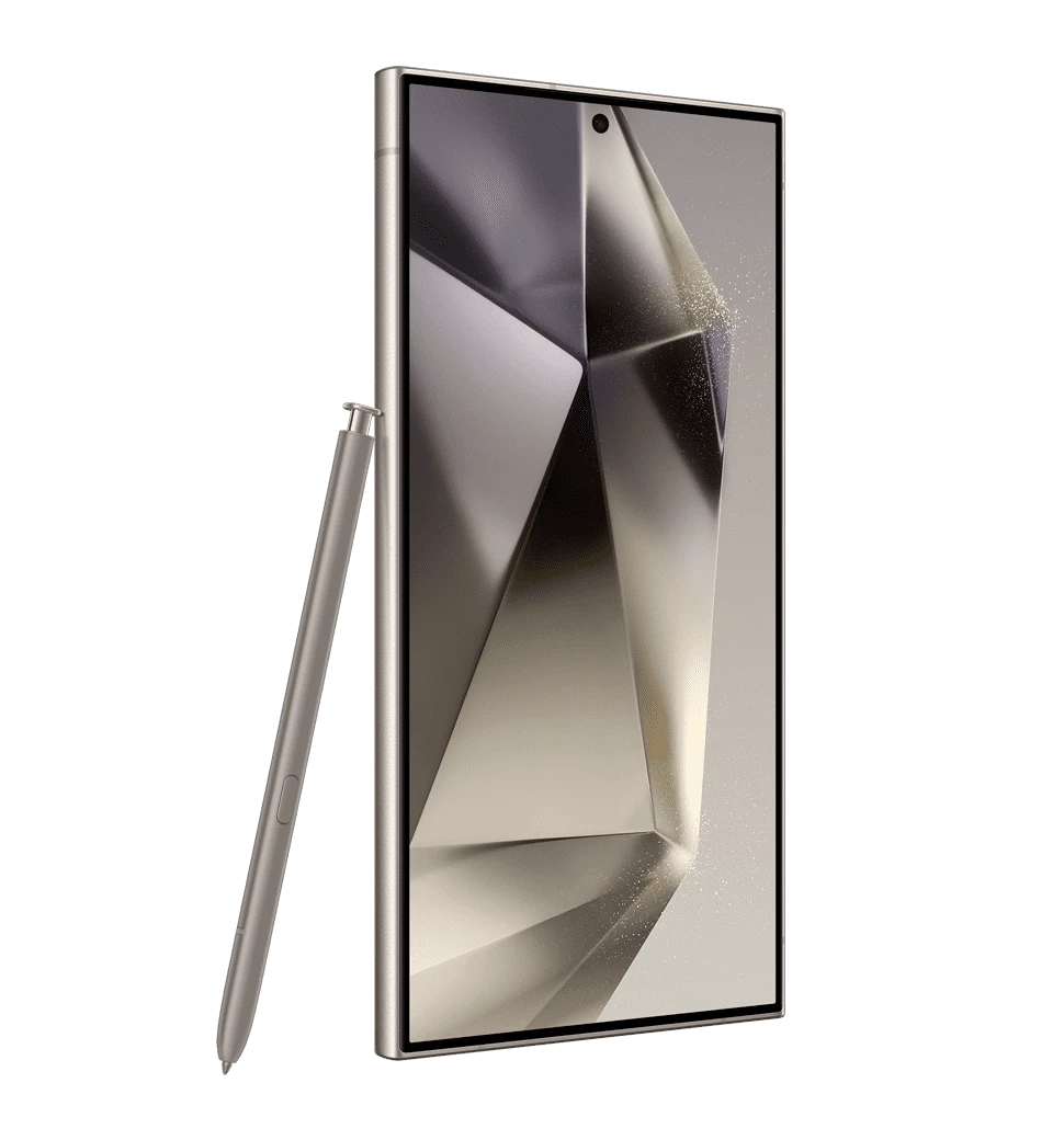 Samsung Galaxy S24 Ultra 12/1Тb Titanium Grey Б/В фото дисплею, стилуса та бічна грань ліво