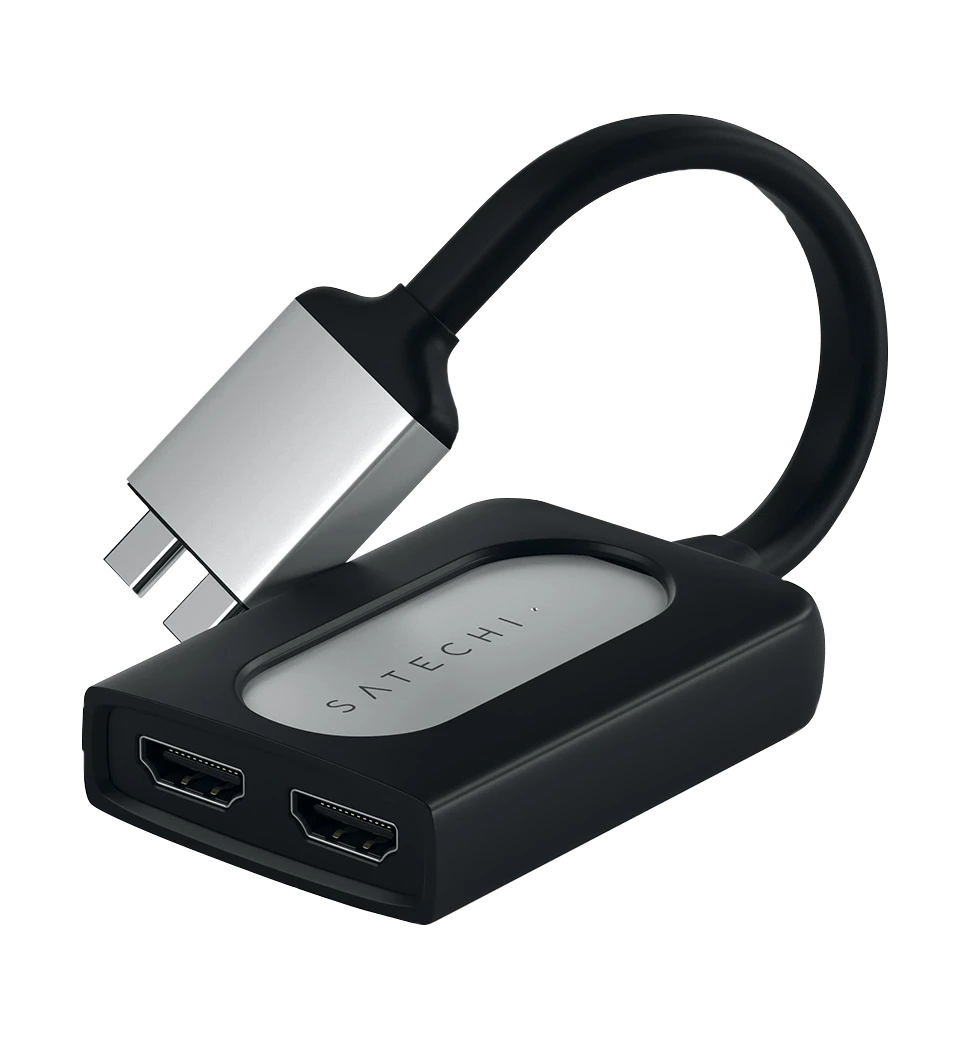Satechi Type-C Dual HDMI Adapter Silver (ST-TCDHAS) вид в чохлі