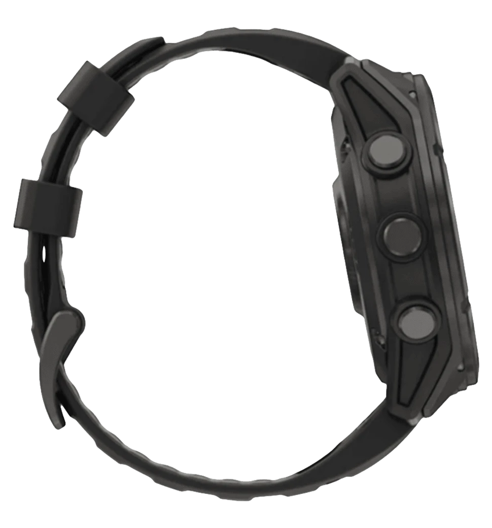 Смарт-годинник Garmin Fenix 8 Pro (51 mm) AMOLED Sapphire, титан Carbon Gray DLC із силіконовим ремінцем (010-03199-01) — фото збоку