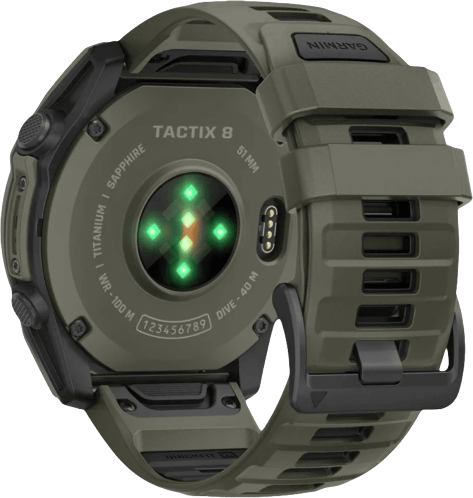 Смарт-годинник Garmin tactix 8 - 51 mm AMOLED Cerakote Olive w. Applied Ballistics Ultralight (010-04553-11) фото ззаду
