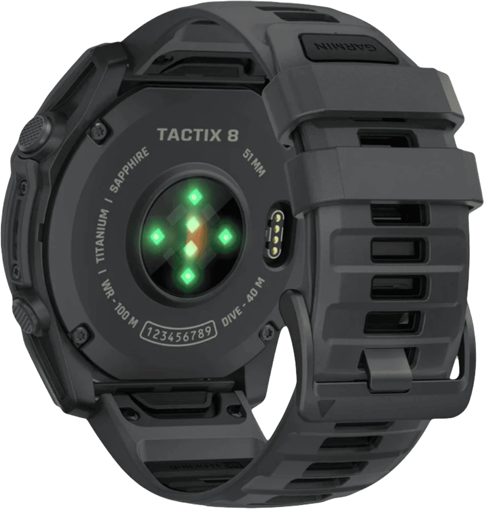 Смарт-годинник Garmin tactix 8 - 51 mm AMOLED Cerakote Slate Grey w. Applied Ballistics Ultralight (010-04553-00/01) фото ззаду
