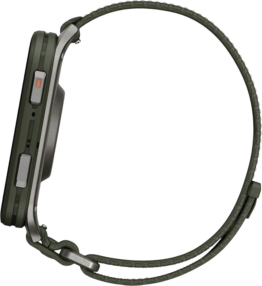 Смарт-годинник Garmin Venu X1 Moss with Titanium Caseback and Moss ComfortFit Nylon Band (010-02980-01/03) UA фото збоку