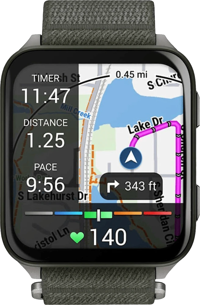 Смарт-годинник Garmin Venu X1 Moss with Titanium Caseback and Moss ComfortFit Nylon Band (010-02980-01/03) UA передній вид