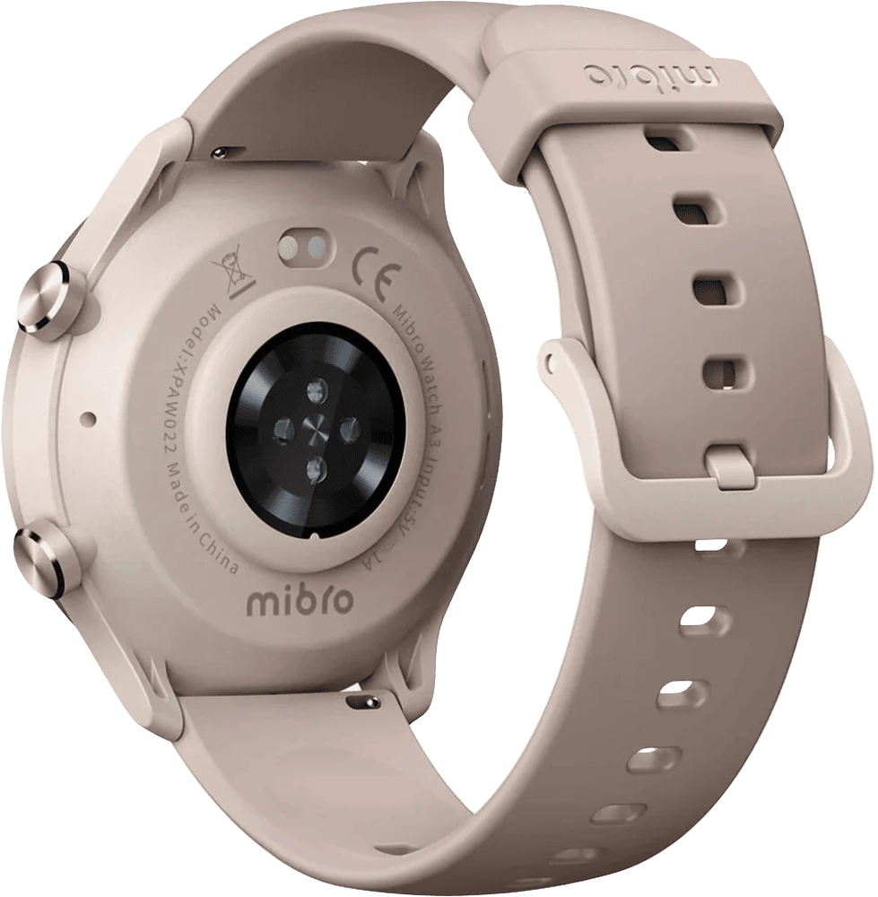 Смарт-годинник Mibro A3 45мм, 1.39", 360x360, BT 5.3, GPS, 2 ATM, мокко задній вид годинника